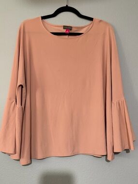 Vince Camuto Dusty Blush Bell Sleeve Long-Sleeve Top